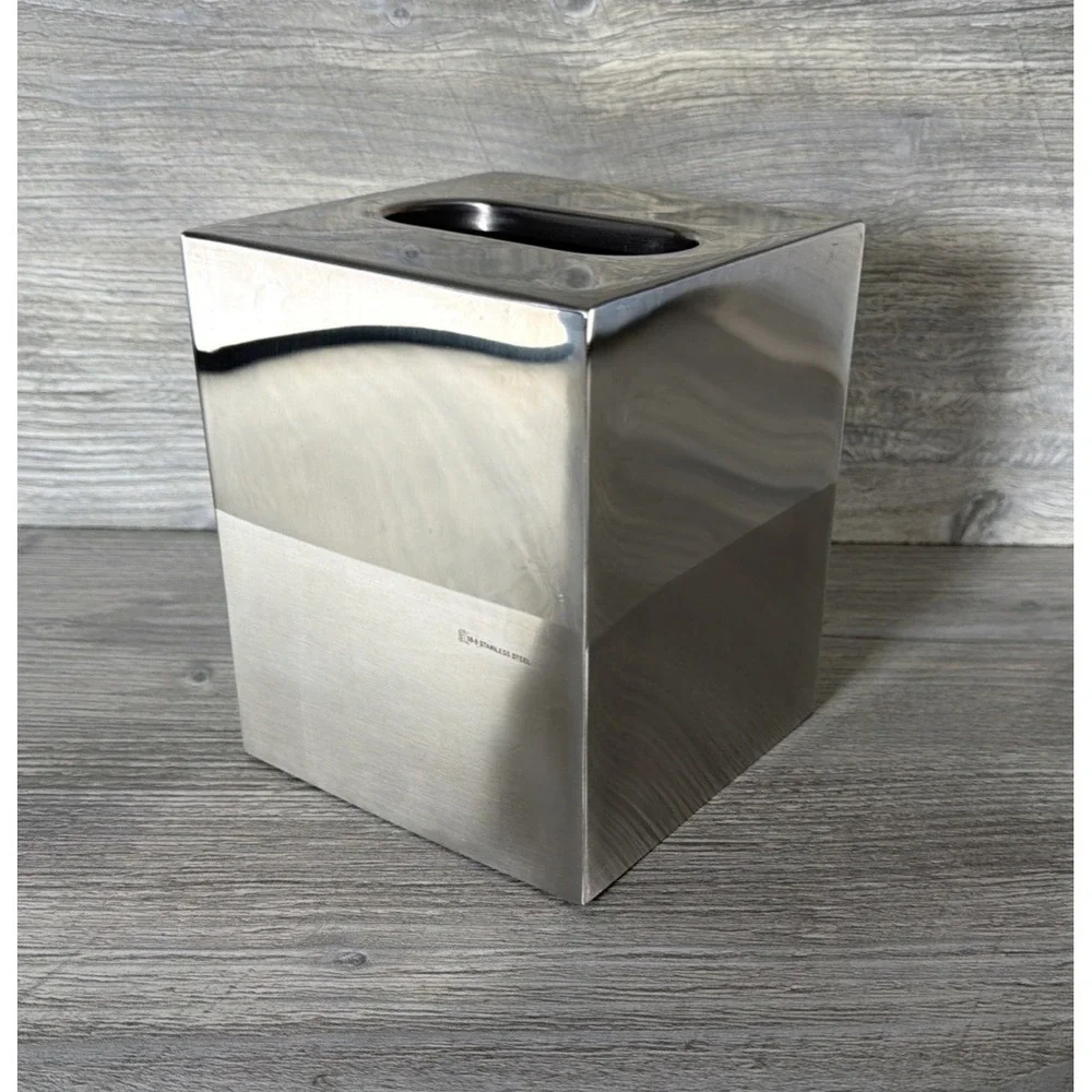 Bed Bath Beyond Stainless Steel Tissue Box Cover Vanity Holder Galaxy Boutique